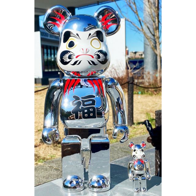 現貨 BE@RBRICK 晴空塔限定 電鍍銀達摩 招福 400%+100%