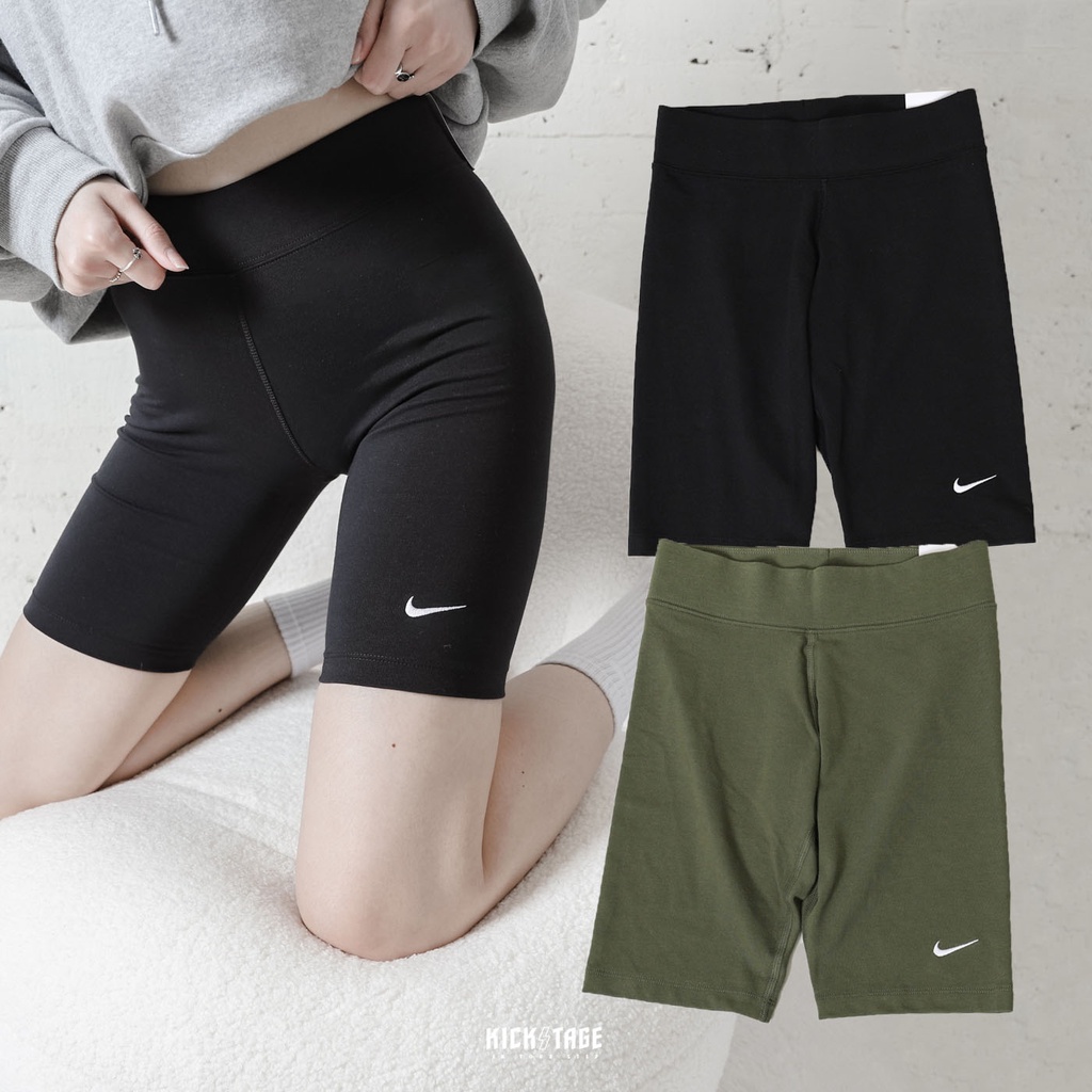 NIKE ONE 7 SHORT 黑色 軍綠 五分 刺繡小勾 馬褲 緊身褲 內搭褲 單車褲 女款【CZ8527-010】