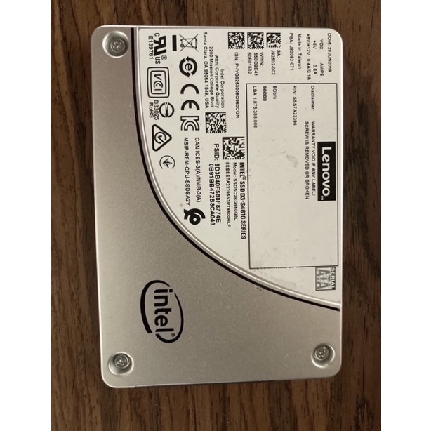 Intel SSD D3-S4610 960GB #九成新