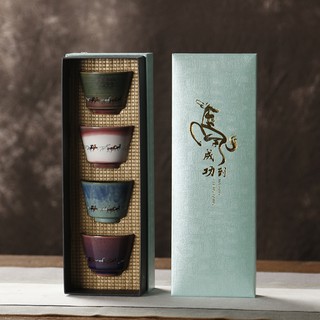 紅芳庭【柴燒 泡茶杯】馬到成功 茶杯組 釉柴燒 茶具 白底 三度氧化還原 茶杯禮盒 茶杯組 泡茶用具