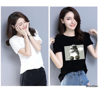 現在女裝時尚短袖印花t 卹時尚圓領寬鬆上衣女 蝦皮購物