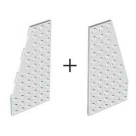 LEGO 4141475 30355 + 4141476 30356 白色 6X12 斜切 楔形 薄板(一對)