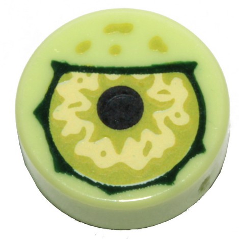 樂高 LEGO 黃綠色 1x1 怪獸 眼睛 貓頭鷹 蝙蝠 98138pb109 Green Tile Round Eye