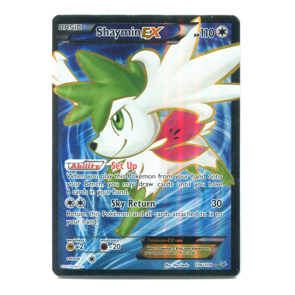 美版英文pokemon Tcg 神奇寶貝xy 遊戲卡shaymin Ex 雪咪106 108 Sr 全圖浮雕 蝦皮購物