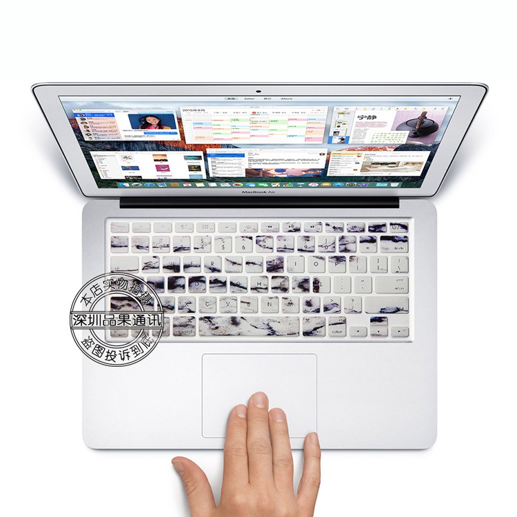 13" Air Skin,美式矽膠鍵盤保護套適用於 2008-2015 Macbook 13.3 Pro 15.4 Re
