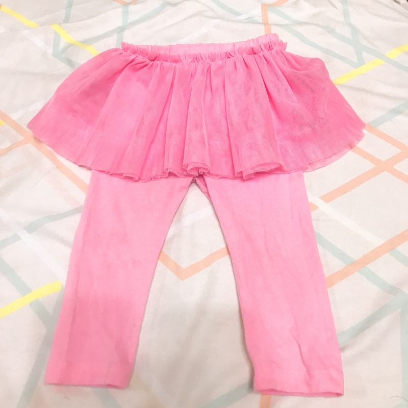 麗嬰房 粉色假2件紗裙