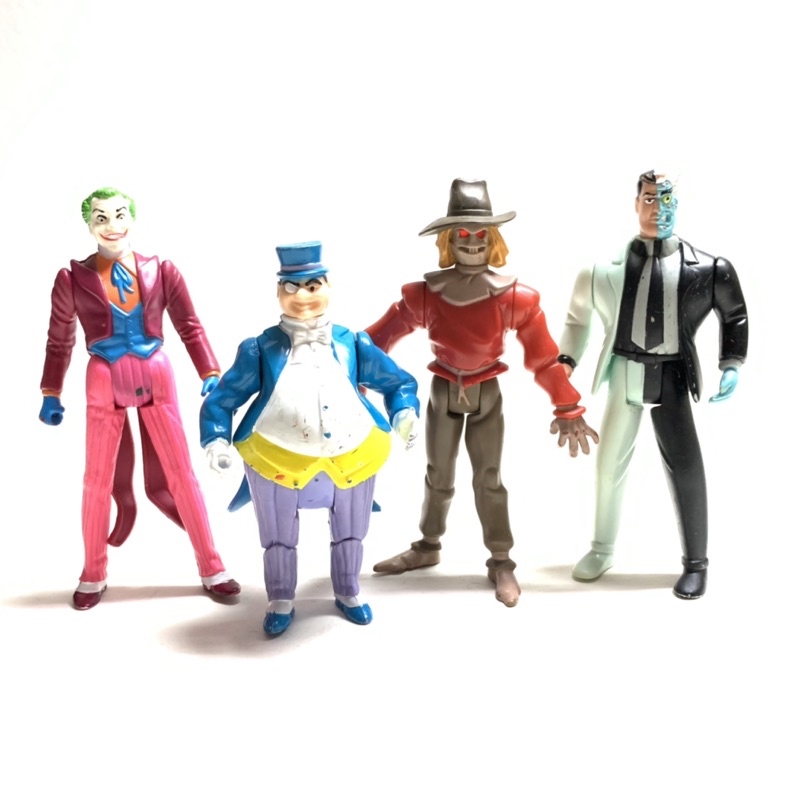 1989 Kenner 壞人組 企鵝人 小丑 雙面人 稻草人 四隻合售  蝙蝠俠 Batman