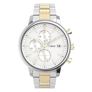 【TIMEX】天美時 風格系列 三眼雅仕手錶 ( 銀x金 TXTW2V01800)