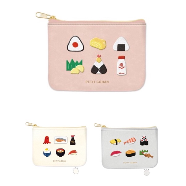 【現貨-日本PETIT GONHA 】日式料理刺繡 收納包  壽司 生魚片 化妝包 收納包 面紙包