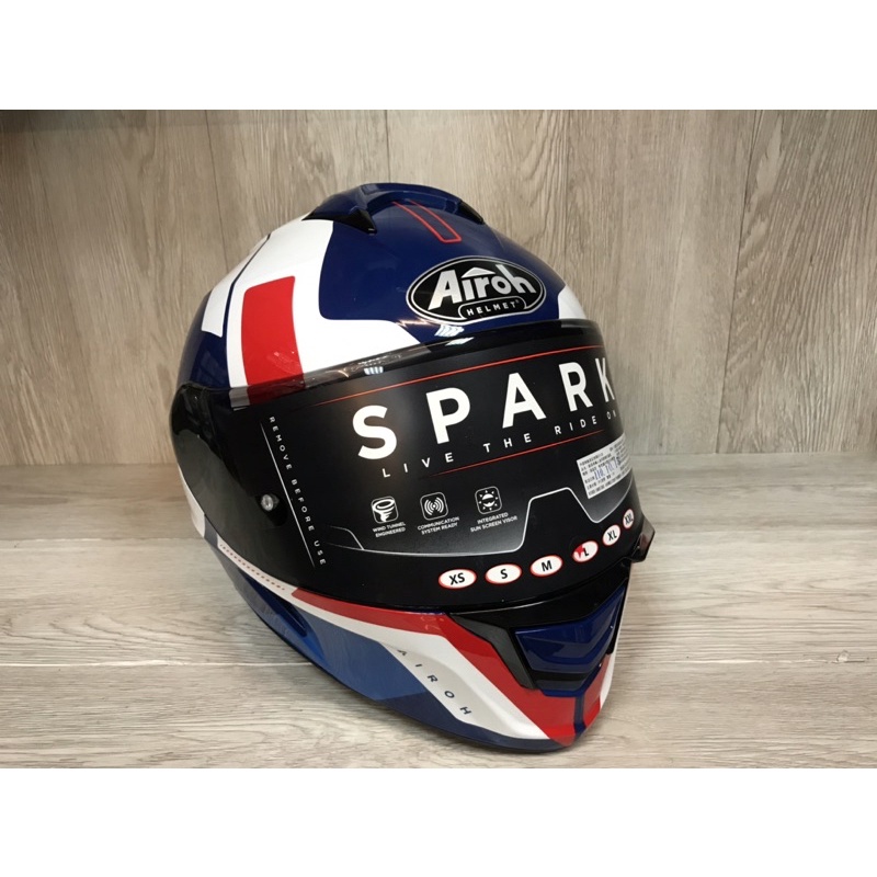 大里moto2輪館-2022義大利🇮🇹Airoh SPARK #7(藍白紅)全罩安全帽