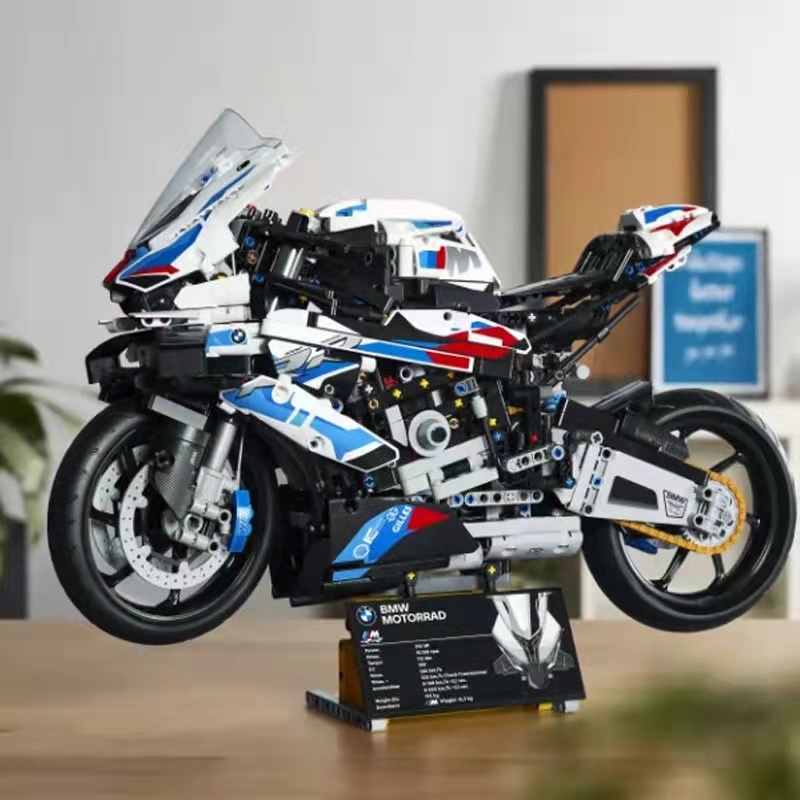 代客組裝 樂高寶馬BMW機車摩托車M1000RR科技機械組拼裝積木玩具新年禮物 收藏裝飾品