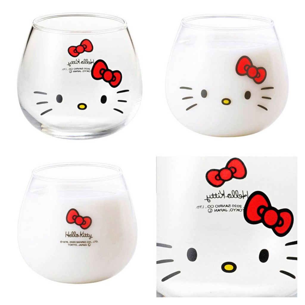 日本製 三麗鷗 Hello Kitty 不倒翁 造型 玻璃杯 附專用外盒