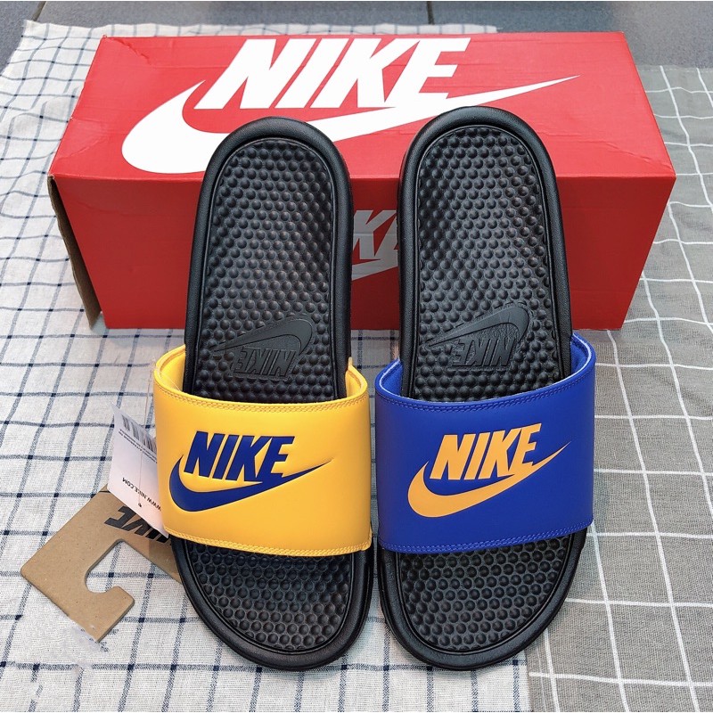 Nike 運動拖鞋陰陽藍黃配色343880035 | 蝦皮購物