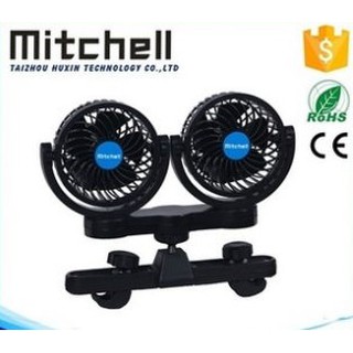 車之嚴選 cars go 汽車用品【PD-3134】mitchell 4吋雙頭風扇 椅背頭枕杆固定式散熱電風扇 後座專用
