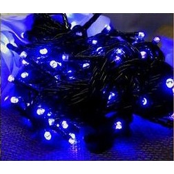 [嬌光照明] LED 聖誕燈 單藍 A款 防水黑線 110V 銅線燈 10米100燈 植物燈 流星燈 冰條燈 網燈