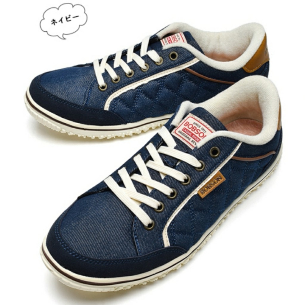 《Katy》現貨🎉日本販售【Bobson】輕量綁帶帆布休閒鞋-深藍24cm