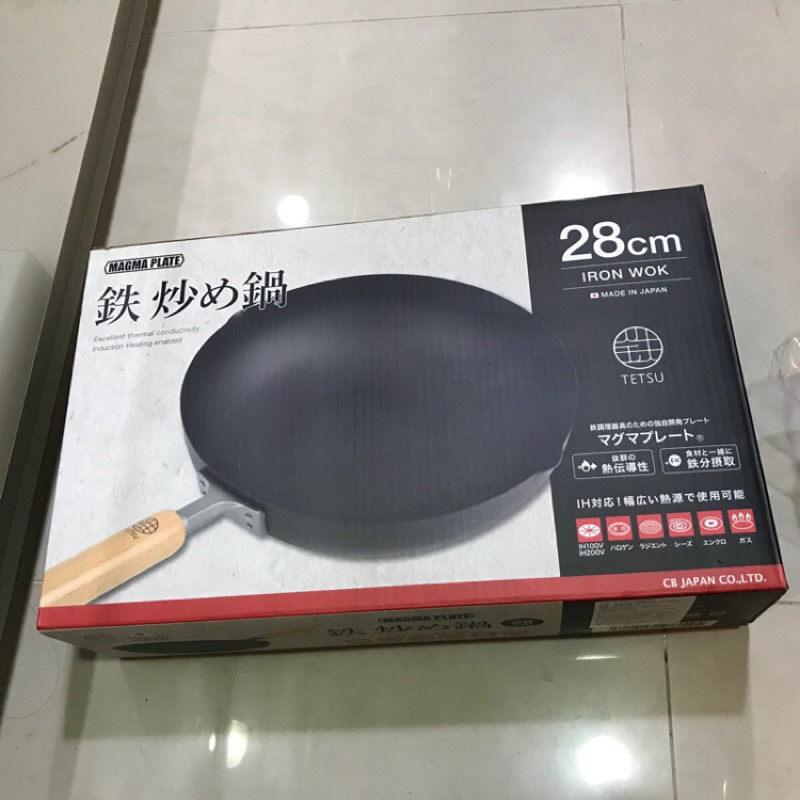 日本製TETSU木把鐵製炒鍋28cm鐵炒鍋