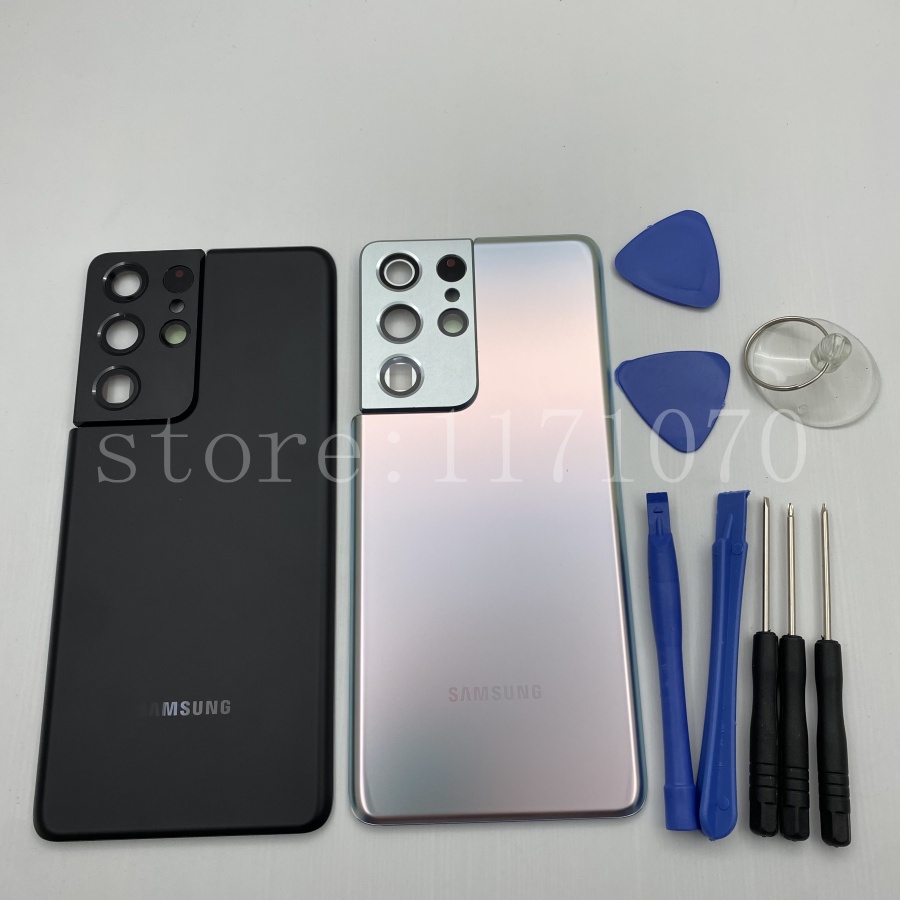 原裝三星 Galaxy S21 Ultra 5G 後殼電池蓋玻璃外殼蓋適用於 S21Ultra G977 門後殼更換工具