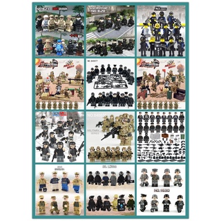 【浩司積木】百款軍事類 相容樂高 黑色特警人偶積木 軍事 積木人偶 警察 海陸空三軍 人偶