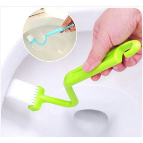 創意 日式 馬桶刷 V型 S型 廚房 浴室 廁所側 死角 洗手檯 彎曲刷 日本彎柄清潔刷 馬桶內側死角刷子《不挑色》