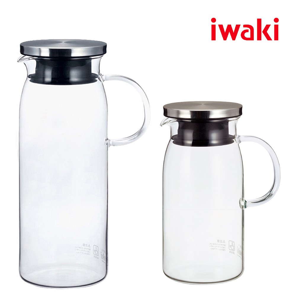iwaki 日本耐熱玻璃不鏽鋼蓋把手冷/熱水壺