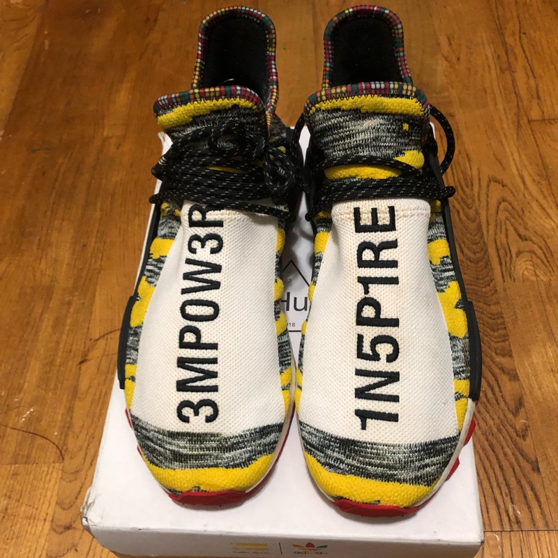 Pharrell Williams x Adidas NMD SOLARHU 菲董 非洲黃 尺寸：11號 二手美品