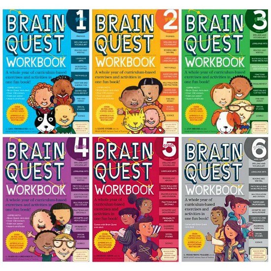 預購-全套 Brain Quest Workbook Grade 1-6大腦任務練習冊6冊 美國小學生全科 少兒智力開發