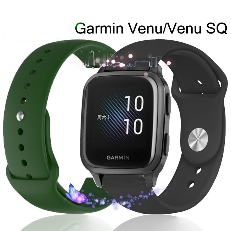 Garmin Venu SQ 音樂錶帶 矽膠智能手錶帶Venu sq腕帶 手鏈 替換帶 手錶配件