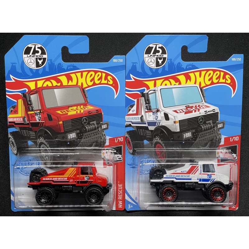 -78車庫- 1/64 Hot Wheels 風火輪 Mercedes-Benz Unimog 賓士 紅 白兩色