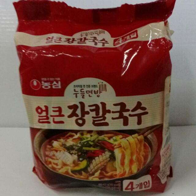 【好煮意】韓國農心正內銷版辣味海鮮刀削麵4包裝 $139