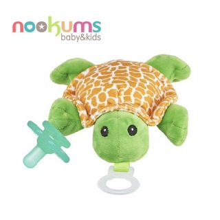 (出清）美國nookums 寶寶可愛造型安撫奶嘴玩偶-小漫龜（搖鈴）
