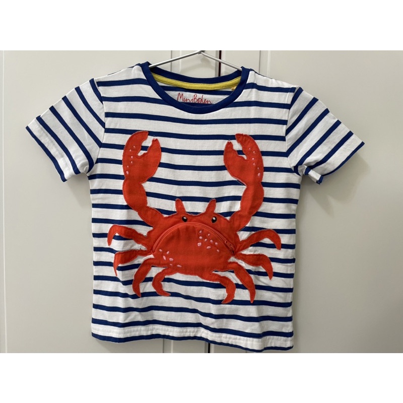 英國 Mini Boden 螃蟹造型 短袖上衣 4-5Y