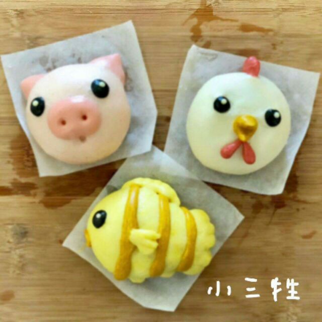 小三牲普渡拜拜年貨祭祖牲禮素食雞豬魚手工造型饅頭神明供品貢品素三牲 蝦皮購物