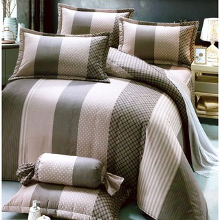 100%純棉，鋪棉床罩兩用被全套組，台灣製，KF2682灰