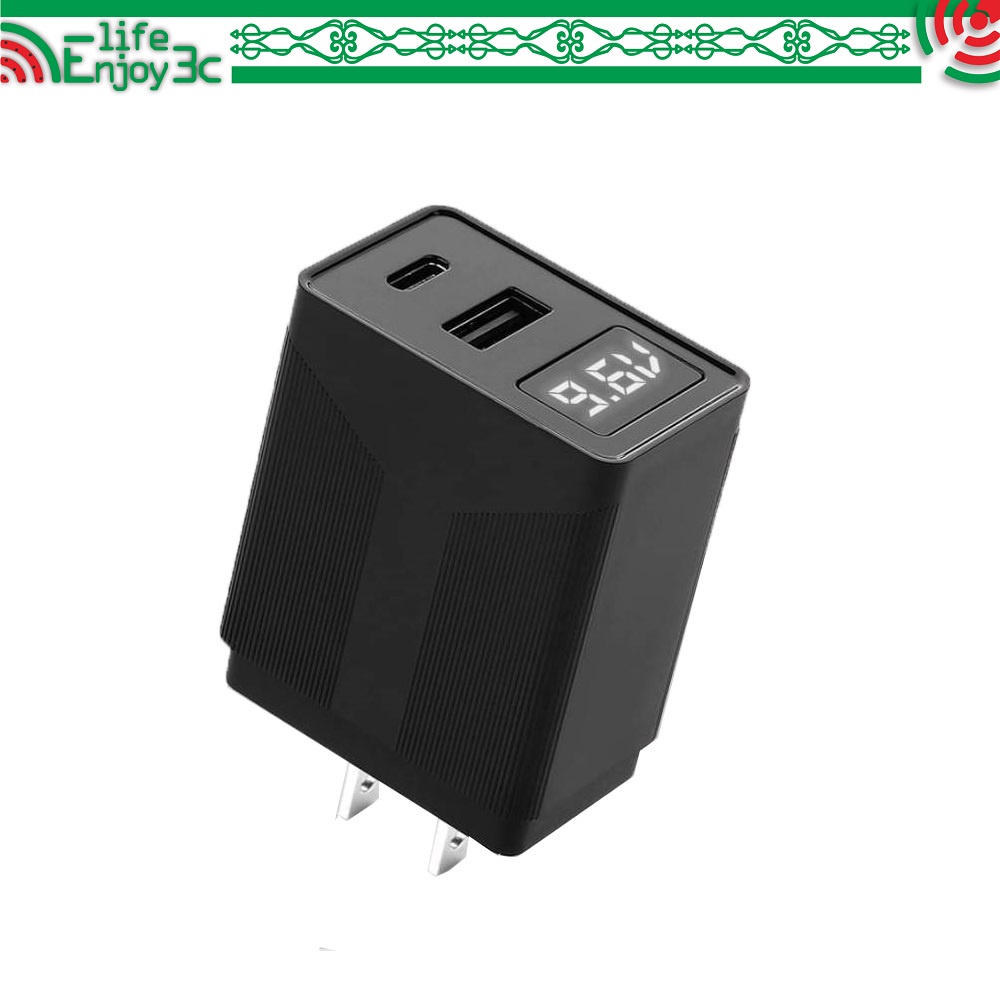 EC【現貨】HANG C13 QC+PD 充電頭 快充頭 充電器 TYPE C 雙孔 豆腐頭 USB-C頭