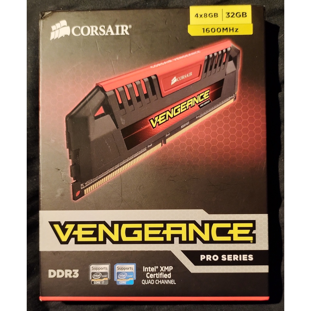 Corsair 海盜船 VENGEANCE Pro 32GB (4x8GB) DDR3 1600MHz (二手, 紅)