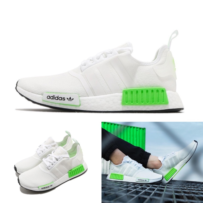 Quality Sneakers - Adidas NMD R1 白 螢光綠 編織 慢跑鞋 FX3096