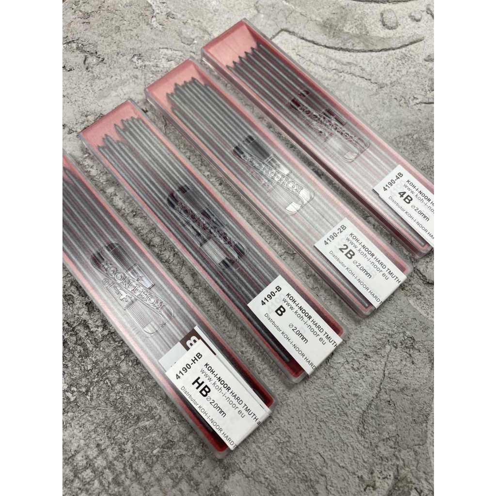 藝城美術~ 捷克KOH-I-NOOR 工程筆 4190 專用2.0mm筆芯 2B/4B/B/HB/紅/藍/6色