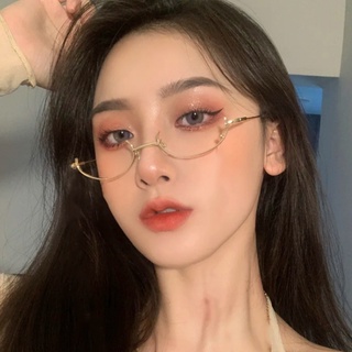 caroline 日系cos橢圓半框 無鏡片金屬細框 自拍二次元 裝飾眼鏡架73605