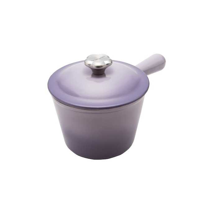 le creuset 單柄鍋 溫莎鍋 藍鈴紫 花鋼頭+塑膠鋼頭+花型矽膠鍋蓋 送隔熱墊或矽膠鏟