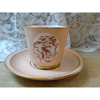 1960s 皇家哥本哈根 Royal Copenhagen 瓷器/手繪 鳥的生態場景 描金/濃縮咖啡杯盤組