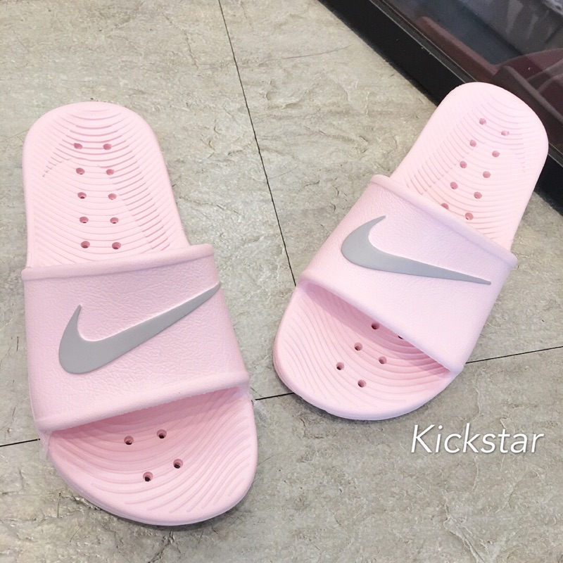 Nike Kawa Shower Silp on 防水拖鞋 / 粉灰勾 女鞋
