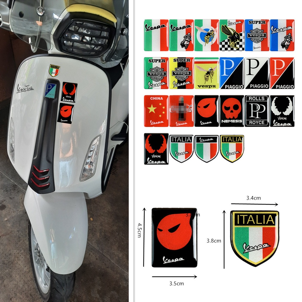 Piaggio 貼紙軟環氧樹脂磁鐵貼花適用於 Vespa Spring Sprint 150 Vespa GTS300