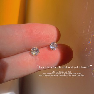 Love2Self E219 S925銀針 簡約超閃水鑽石耳環 單鑽耳環 養耳洞耳環