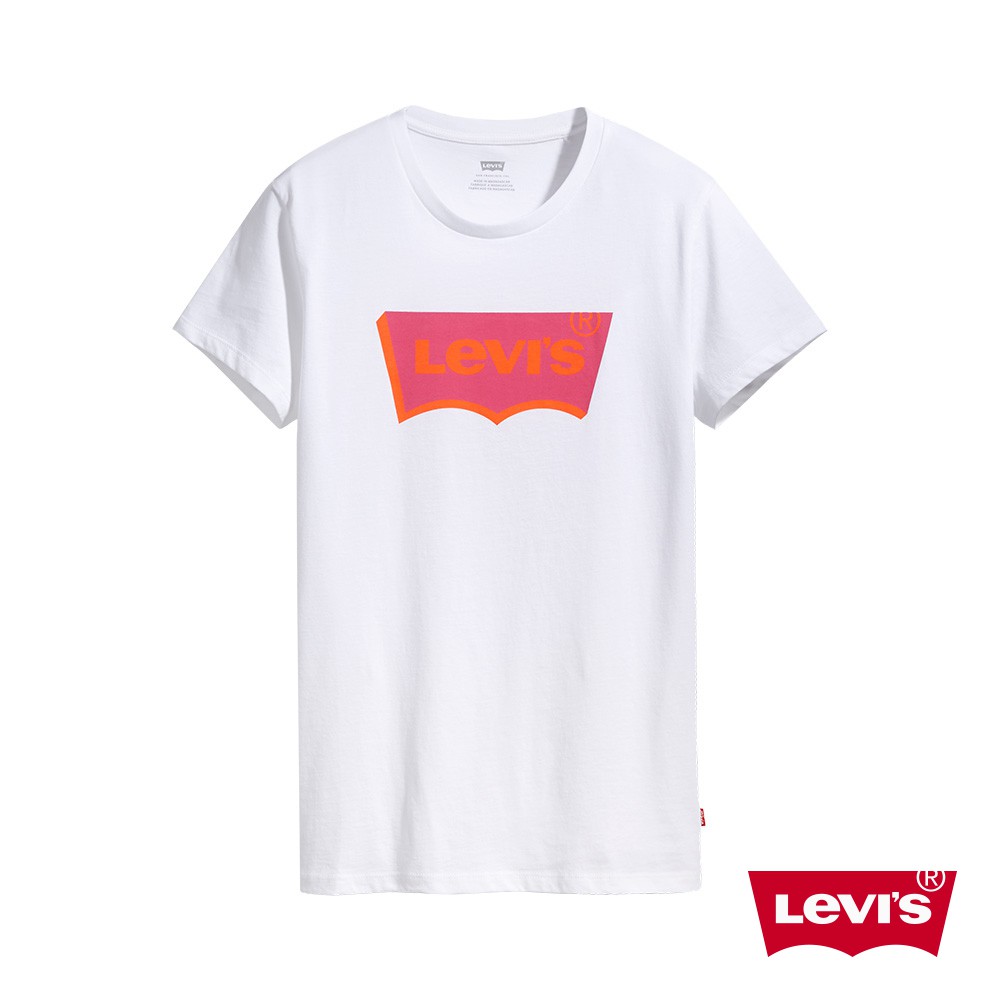 Levis 短袖T恤 /翻玩夏日Logo T/復古3D電玩風Logo/ 白 女款 熱賣單品 17369-0996