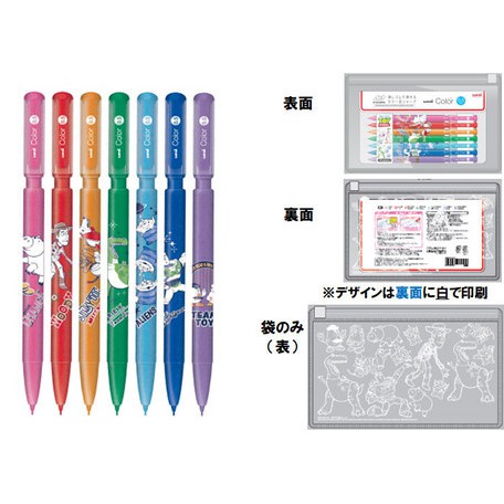 大賀屋 日本製 玩具總動員 7色筆 彩色筆 自動鉛筆 文具 自動筆 Uni Sharp 迪士尼 正版 J00018234