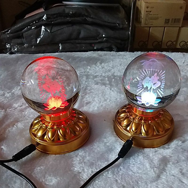 水晶球    LED 佛字  電池 電源兩用 蓮花燈  神明燈 蓮花燈 長明燈  一個350(不含電源線)