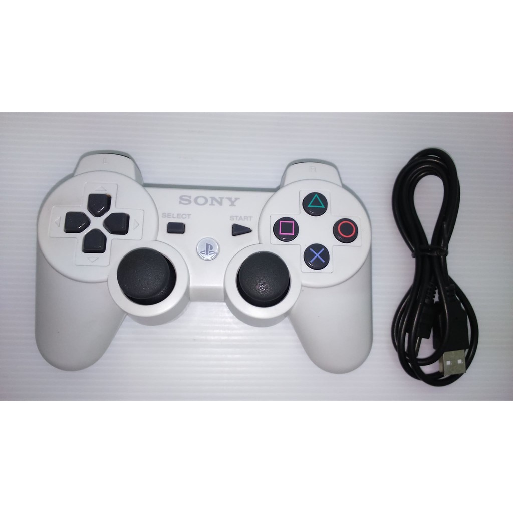 [現貨] PS3 SONY原廠白色無線振動六軸手把(送全新手把USB充電線)