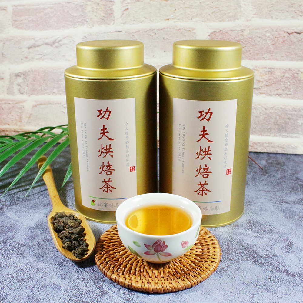 【龍源茶品】比賽味功夫烘焙烏龍茶葉-100g/罐/附提袋/鹿谷鄉傳統凍頂茶/鹿谷鄉比賽茶風味/凍頂烏龍茶葉/重發酵重焙火