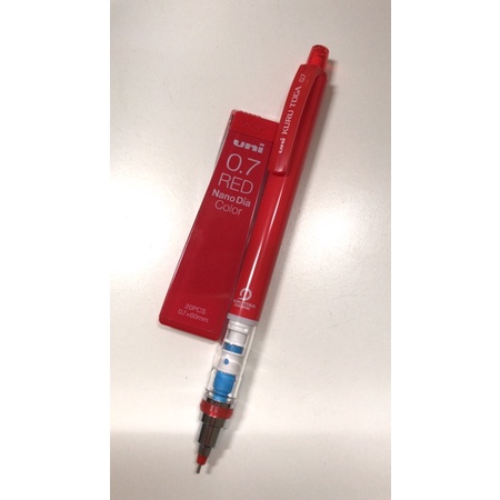 uni 0.7 自動鉛筆+紅色筆芯0.7